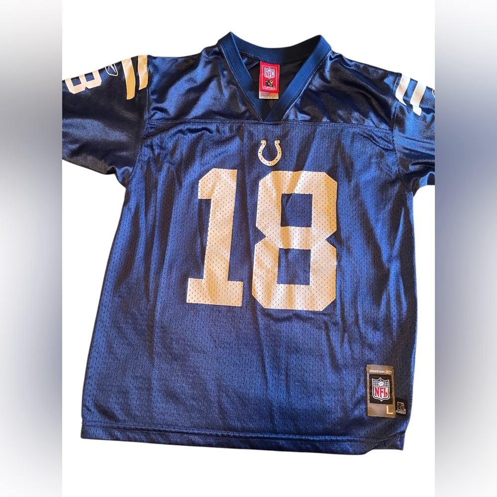 Peyton Manning Indianapolis Colts Jersey Youth Boys L Blue Reebok NFL Players